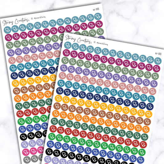 Small Medical Stethoscope Dot Stickers
