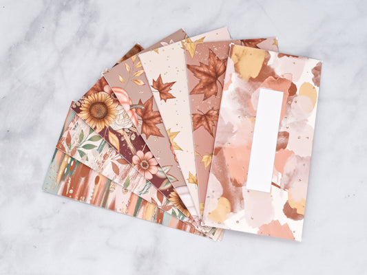 PRINTABLE Set of 7 Horizontal Cash Envelopes, September Autumn Sunflowers Kit-46