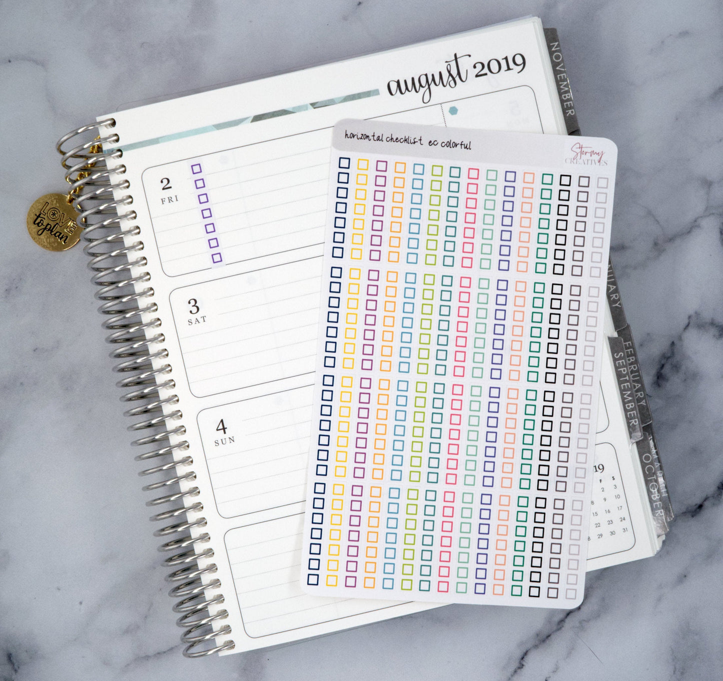 Horizontal Layout Checklist Stickers for Erin Condren Life Planner