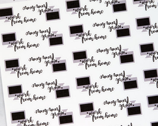 Work from Home Script Stickers