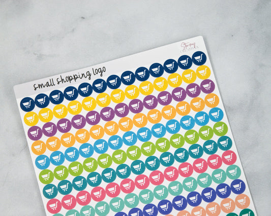 Small Shopping Cart Dot Stickers