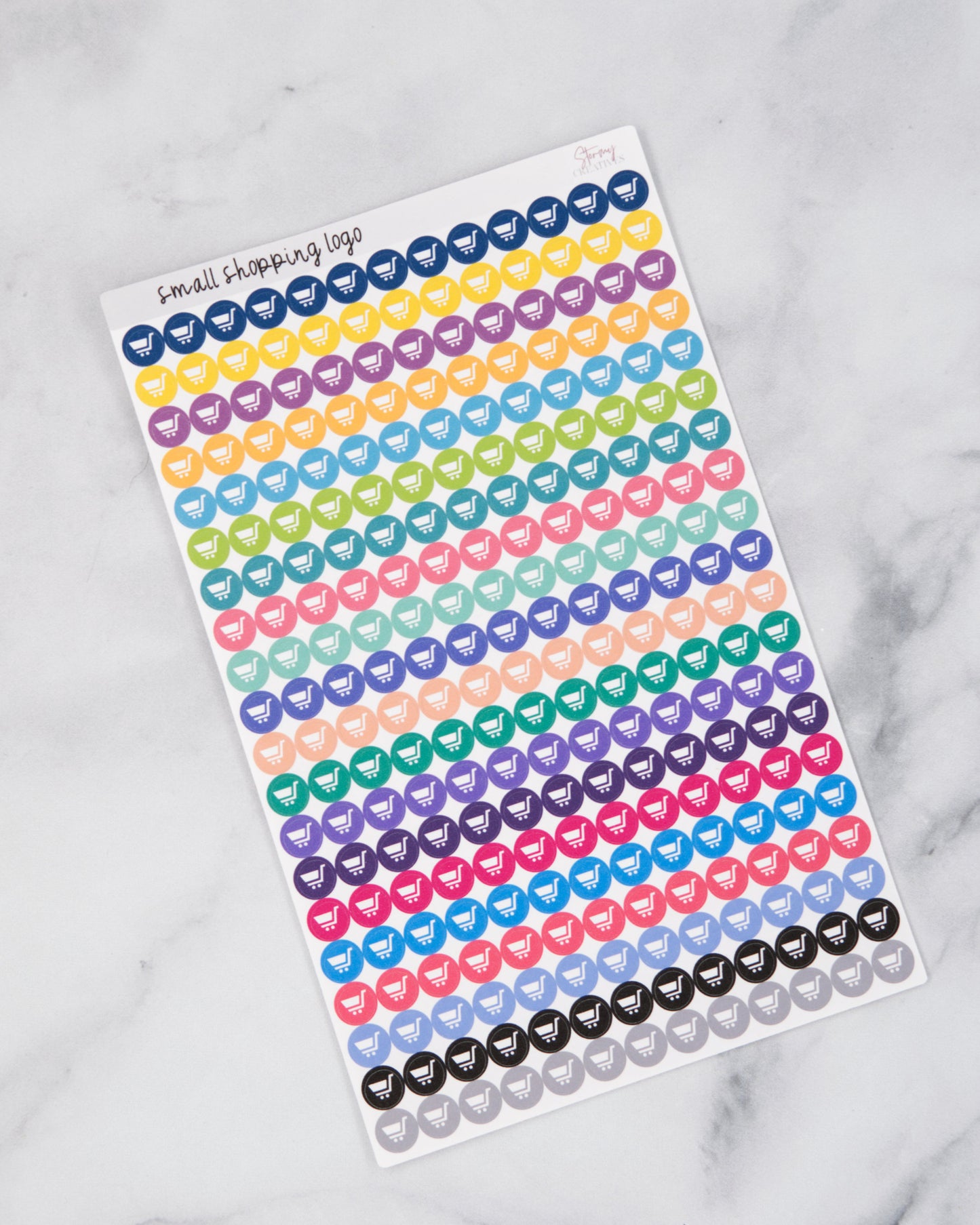 Small Shopping Cart Dot Stickers