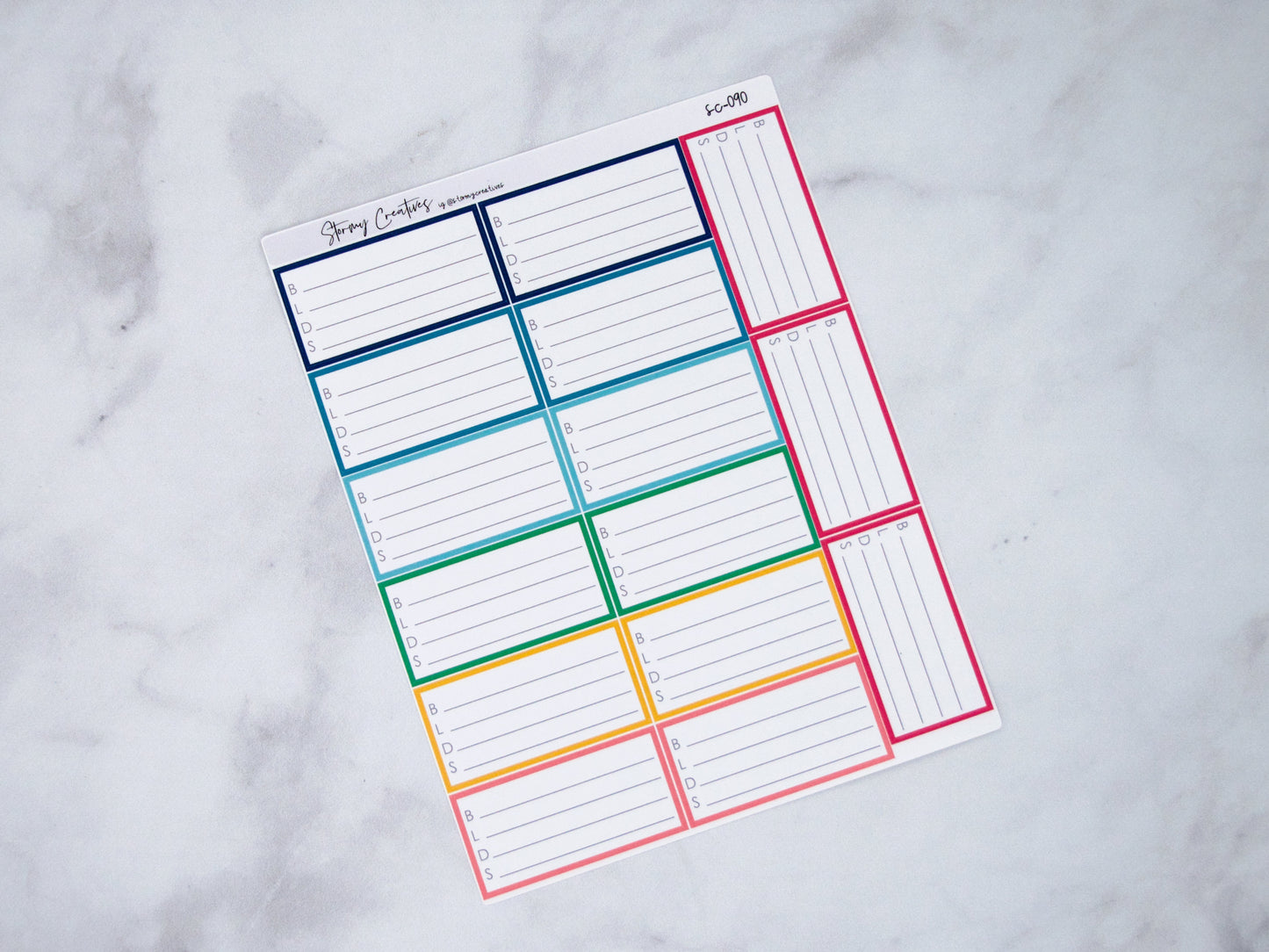 Meal Tracker with Lines for Simplified Planner