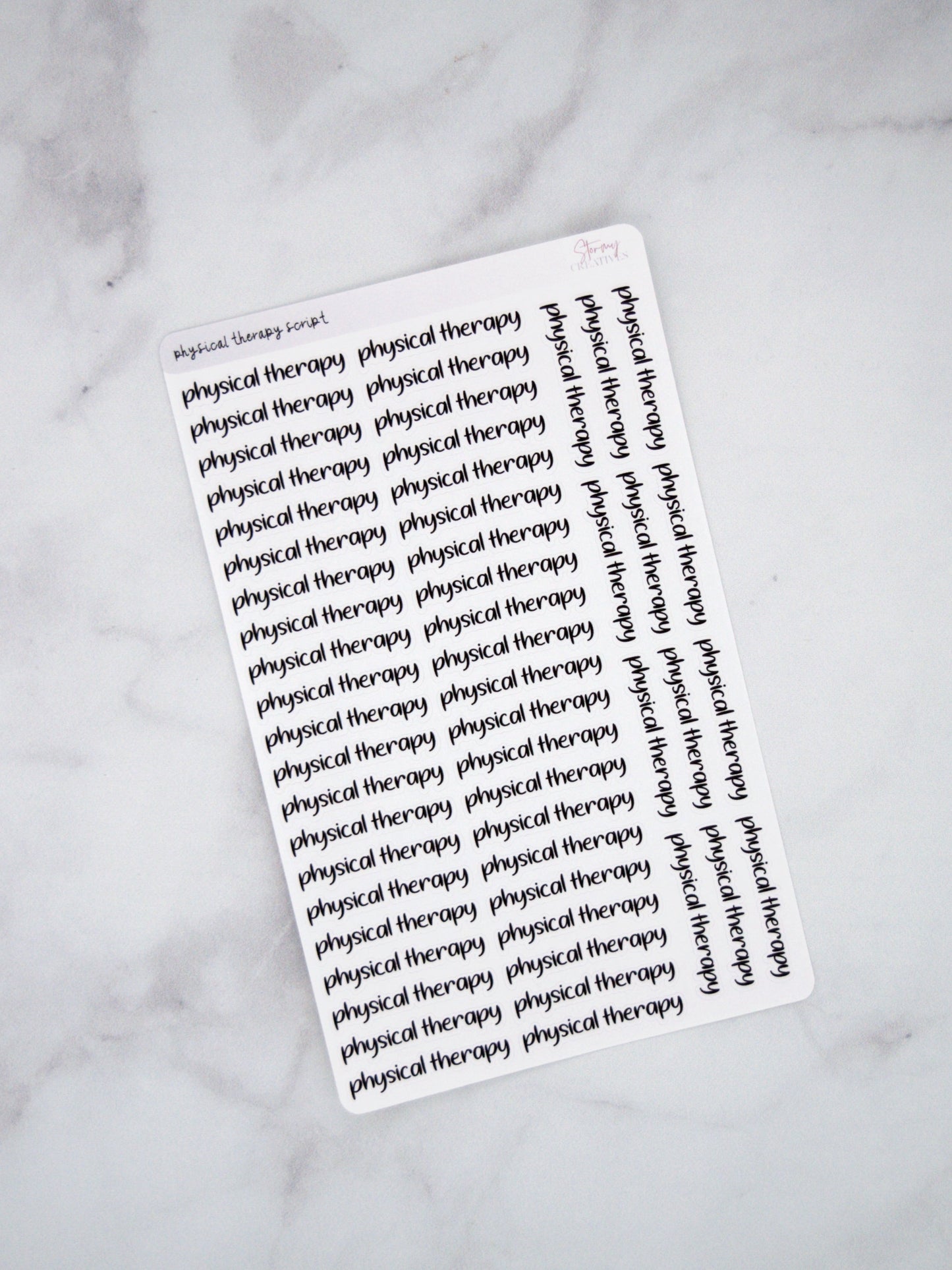 Physical Therapy Script Stickers