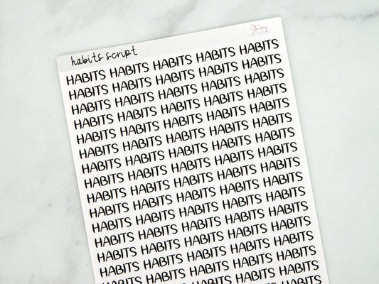 Habits Script Stickers