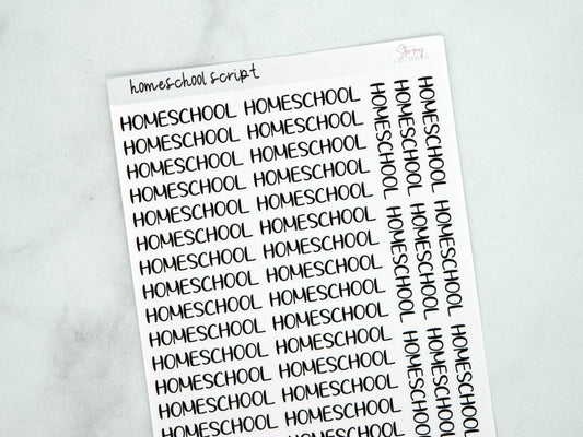 Homeschool Script Stickers