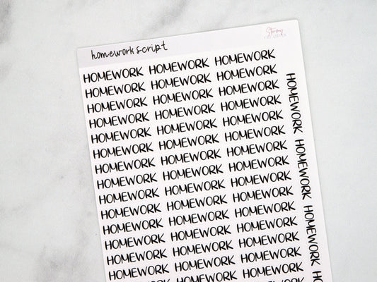 Homework Script Stickers