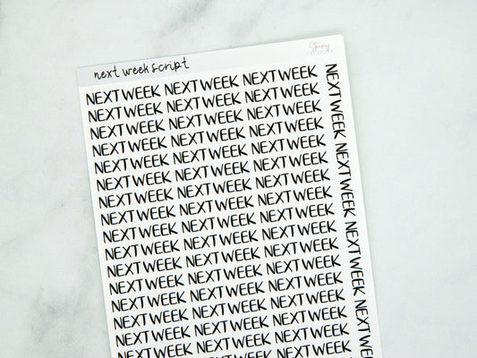 Next Week Script Stickers