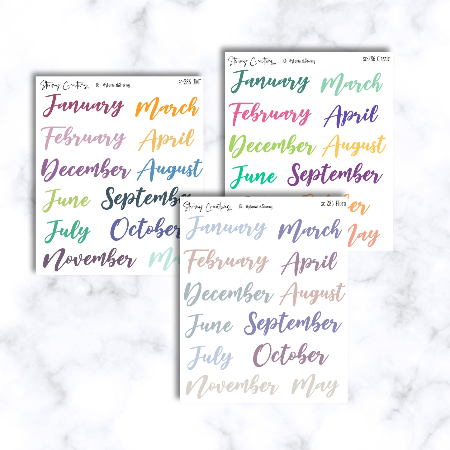 Colorful Month Labels